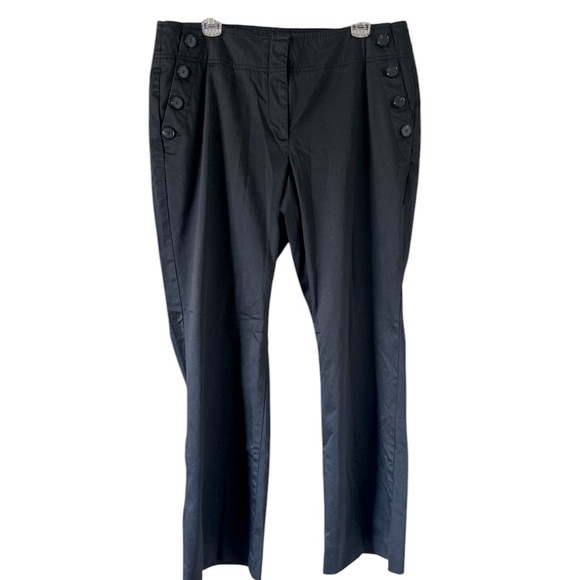 Ann Taylor Loft Women’s Stretch Straight Leg Trousers Black Stretch Twill 14 - Picture 2 of 12